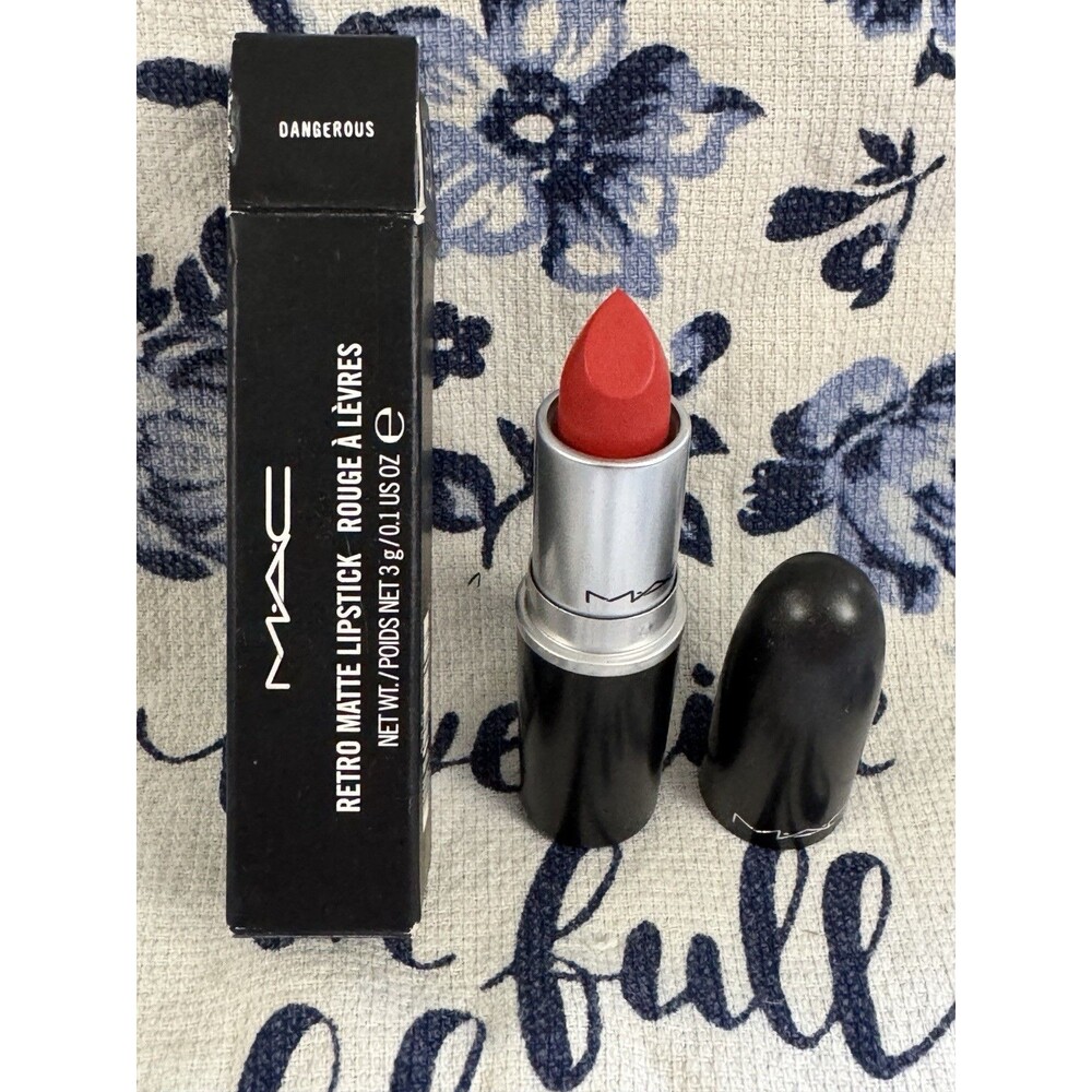 MAC Retro Matte Lipstick Dangerous Bright Red Orange NIB